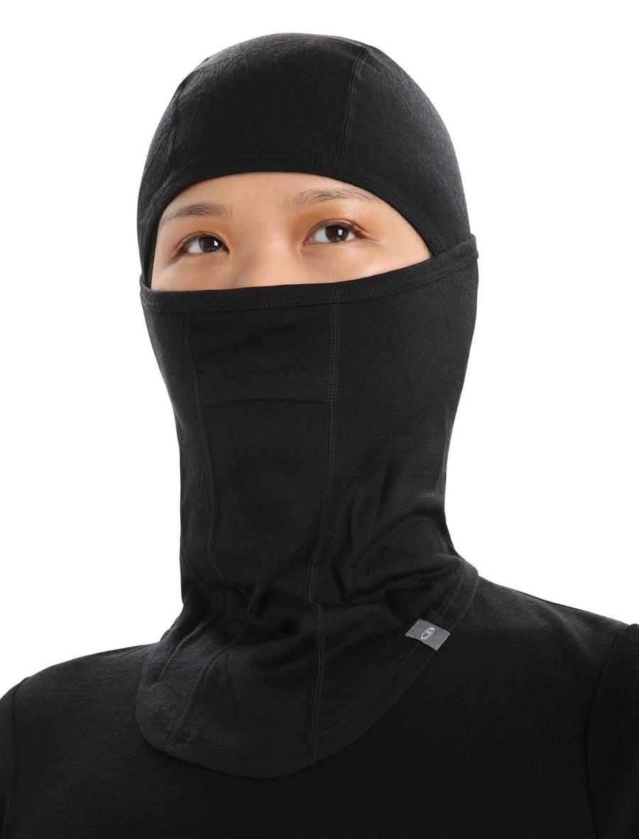 Icebreaker Unisex Merino Oasis Balaclava Férfi Fejpánt Fekete | HU 1083NWYB